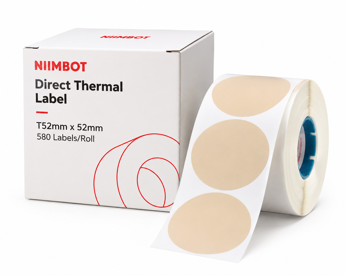 ورق حراري دائري بفتحات من NIIMBOT / مقاس 52*52 مم - 580 / طراز K2/K3