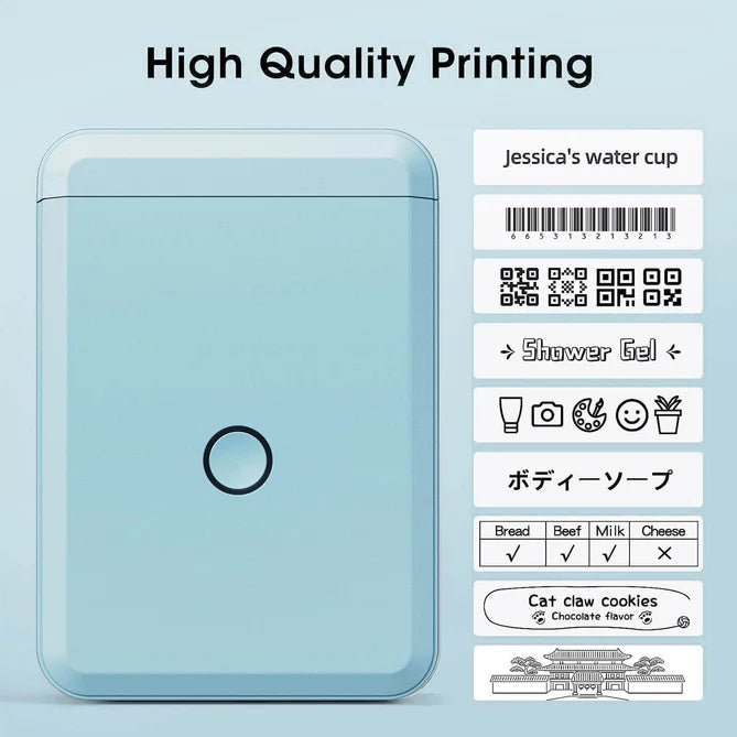 D110 0.5 Inch Label Printer with Tape - Efficient Labeling On-the-Go