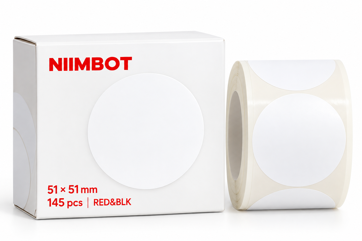 NIIMBOT Direct Thermal Label RED/BLK ROUND and DUAL COLOR For B21 Pro B1 Pro B2 Pro