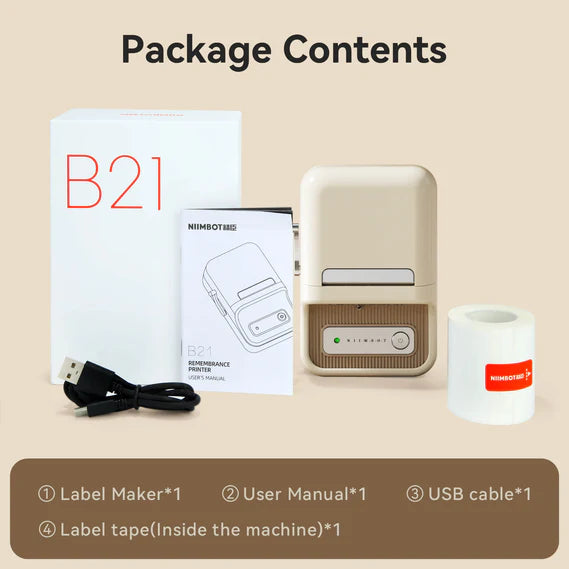 B21 2 Inch Label Maker Machine with Tape - Efficient Labeling Solution