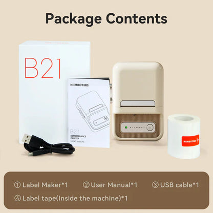 B21 2 Inch Label Maker Machine with Tape - Efficient Labeling Solution