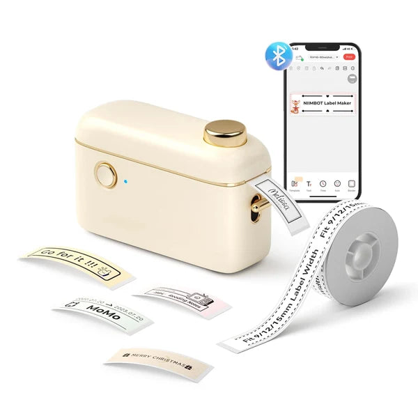 Niimbot H1S - Bluetooth Continuous Label Printer Incl Free Label - Cream White