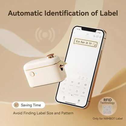 Niimbot H1S - Bluetooth Continuous Label Printer Incl Free Label - Cream White