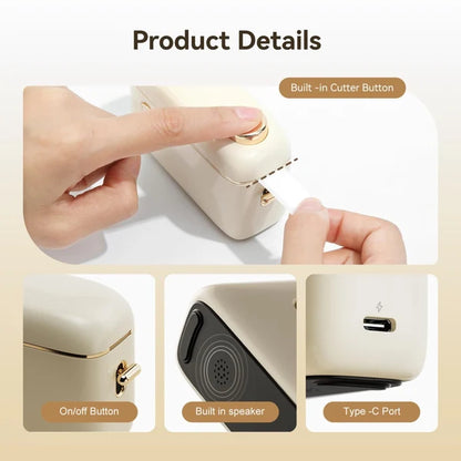 Niimbot H1S - Bluetooth Continuous Label Printer Incl Free Label - Cream White