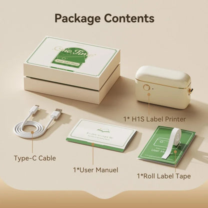 Niimbot H1S - Bluetooth Continuous Label Printer Incl Free Label - Cream White