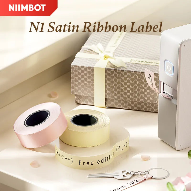 NIIMBOT N1 Satin Ribbon, Only for N1 Label Maker, suit for Gift, Wedding, Party, Craft Wrapping, DIY