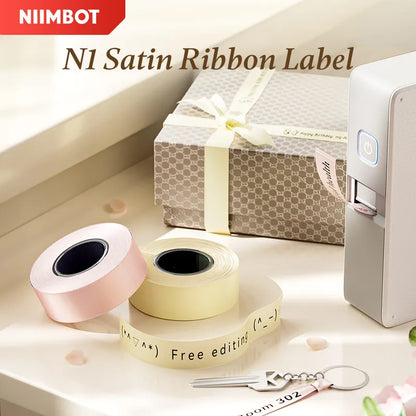 NIIMBOT N1 Satin Ribbon, Only for N1 Label Maker, suit for Gift, Wedding, Party, Craft Wrapping, DIY