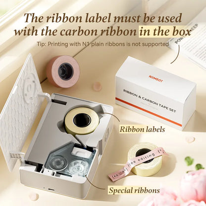 NIIMBOT N1 Satin Ribbon, Only for N1 Label Maker, suit for Gift, Wedding, Party, Craft Wrapping, DIY
